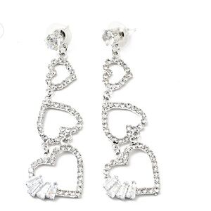 Bridal Heart Drop Earrings